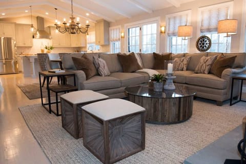 Open living area and kitchen