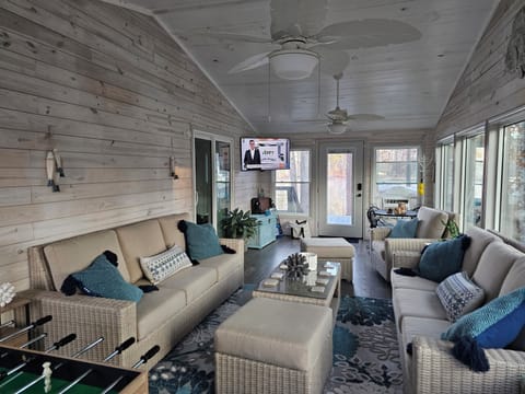 Sunroom is a great area to watch football 