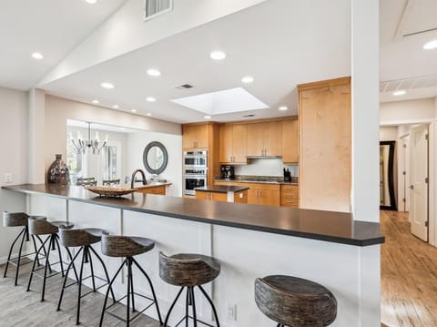 Kitchen with Breakfast Counter at 25 Green Heron