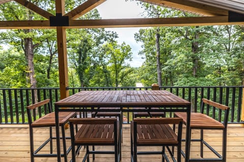 Outdoor Furniture each table has seating for 6.