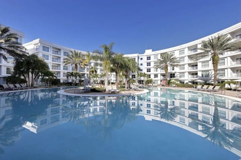 Soak up wide-open views across the tranquil courtyard pool.
