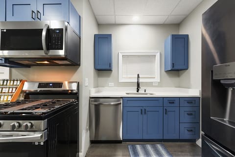 Recent updates to this area include new stainless steel appliances. 