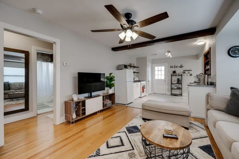 Cozy living area with a flat-screen TV, stylish décor, and plenty of space to relax after a day out.