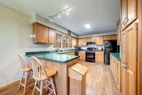 Plenty of prep space for your favorite recipes with extra bar seating for guests. 