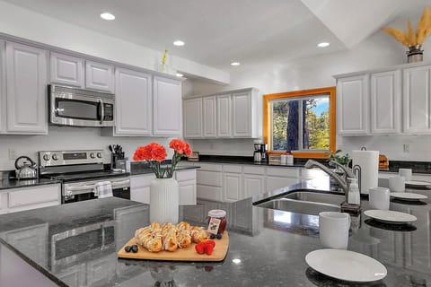 Fully equipped kitchen with everything you need to fuel ski days and lake adventures
