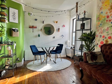 Quaint garden-themed living area