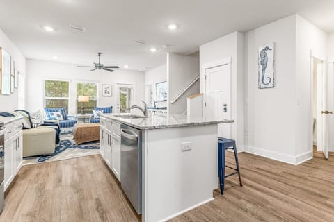 Kitchen open to the living area.