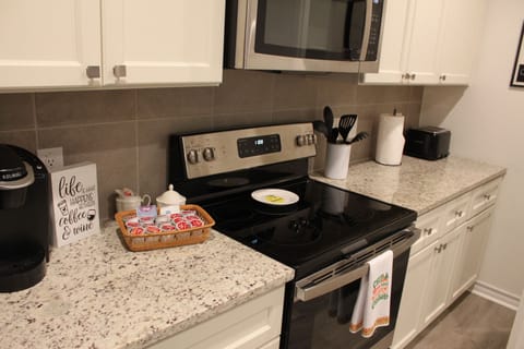 Kitchen counter close up view.