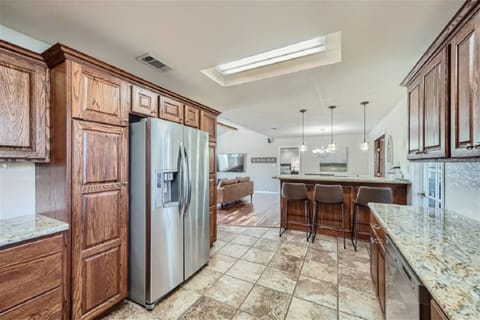 Kitchen with stainless steel appliances