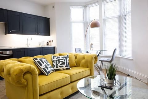 Large sofa to relax and unwind.  Fully equipped kitchen.