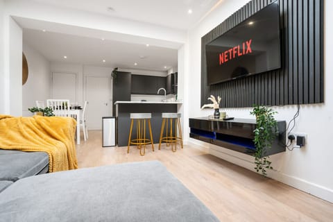 Living room - Open Plan - Sofa that sleeps 1 - 50` Smart TV loaded with Netflix, ambient lighting & fast Wi-Fi - Complimentary Games,  tea & coffee available for your enjoyment