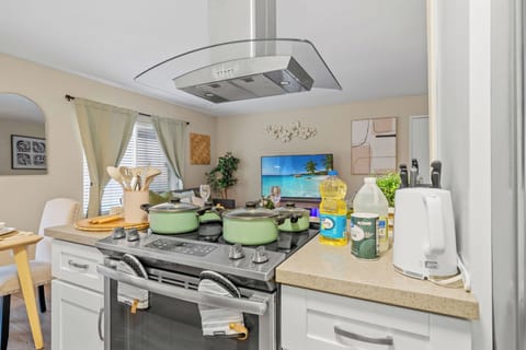 Everything you need to prepare meals, from appliances to condiments.