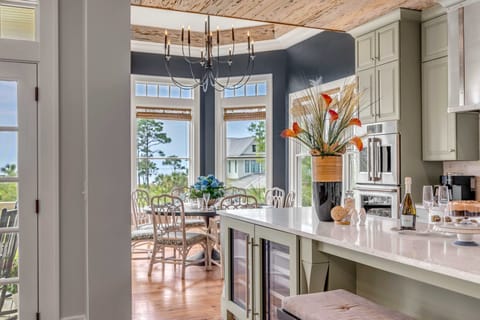 Gorgeous heart pine flooring and Pecky Cypress Ceiling
