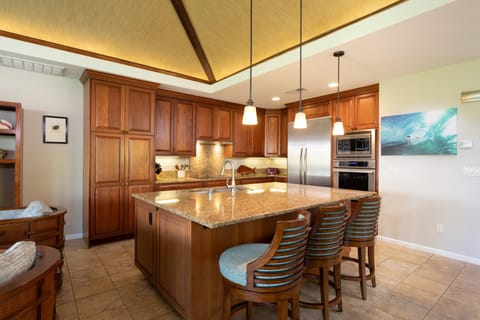 Large kitchen island with additional seating