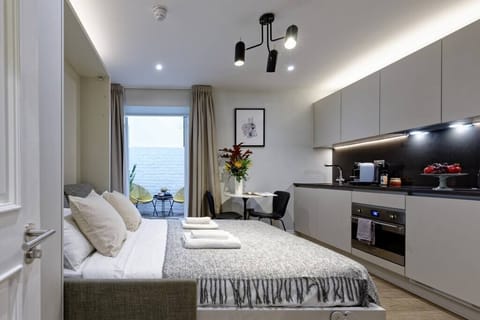 Comfortable double bed. Please note it's a wall bed, but the newest technology available, super convenient. The bed will be ready for your arrival.