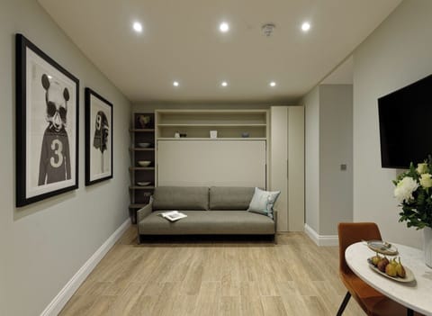 You can close the bed and enjoy of extra space and a comfortable sofa.