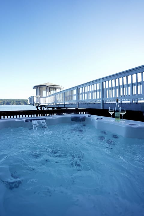 Nature meets luxury in our private outdoor hot tub.