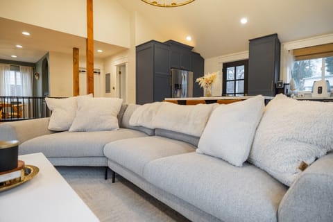 Comfortable living space connecting seamlessly to the kitchen.