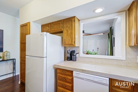 Fully equipped kitchen with all the essentials plus pantry and dishwasher