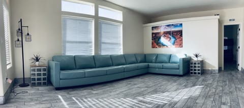 Huge top grain leather sectional