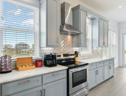 Grab a coffee to enjoy on one of the four outdoor decks