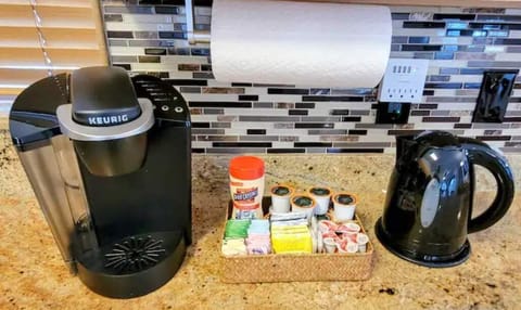Starter set of coffee, tea, creamer, sweeteners provided 