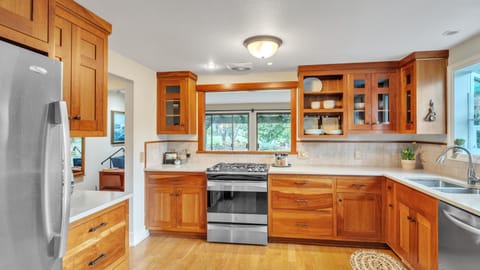 Indoors, Kitchen, Refrigerator, Hardwood, Floor