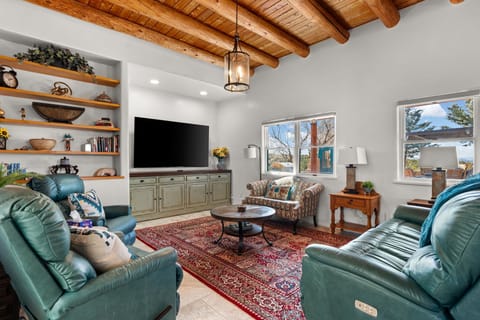 Family room with large flat screen tv