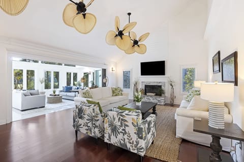Enjoy the coastal decor in the main living spaces