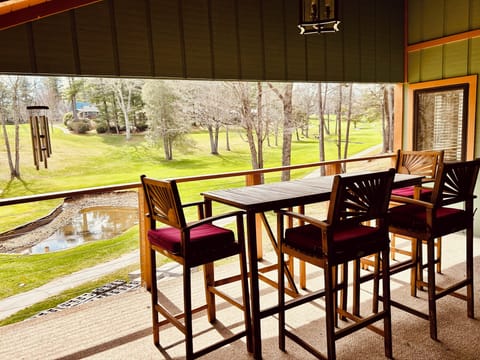 Fabulous view of the golf course from the private covered beckon the main floor