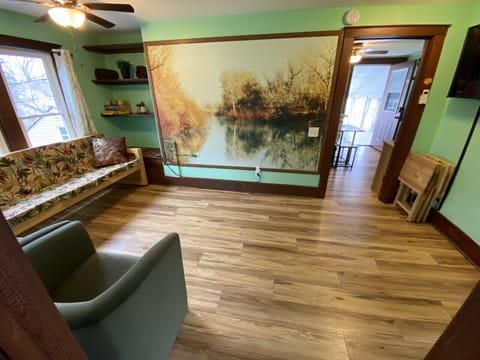Enjoy the mural in the comfortable, relaxing living room.  We have books and games if you are looking for some downtime fun.