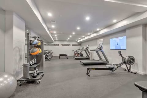 Communal Area: Gym offering a wide range of workout equipment and a smart TV.