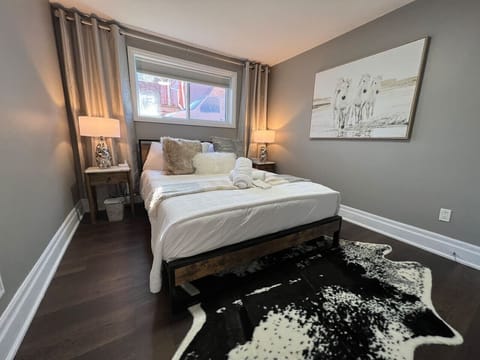 Comfortable king-sized bed for a restful sleep.