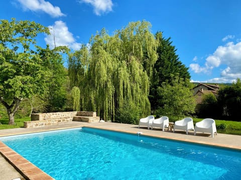 View of the pool and garden