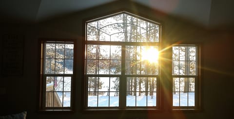 Beautiful serene view of Bass Lake. 