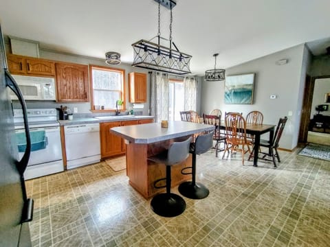 Kitchen and Dinning area connected to main living area.