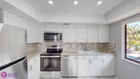 Full kitchen, pots, pans, utensils, silverware, dishware, glasses