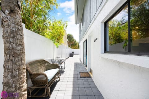 Private patio with gas grill