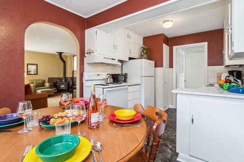 Dining room with seating for 6-Extra chairs in the garage. Open to the kitchen. -Sorry no dishwasher