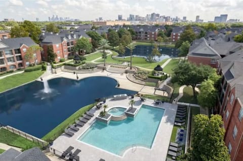 Two peaceful lakes, a walking trail, a dog park, and 1 of 3 pools. 