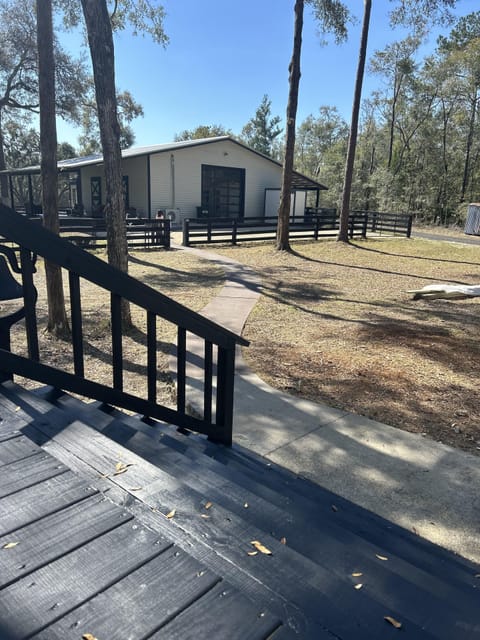 Walkway from main home to lodge.
