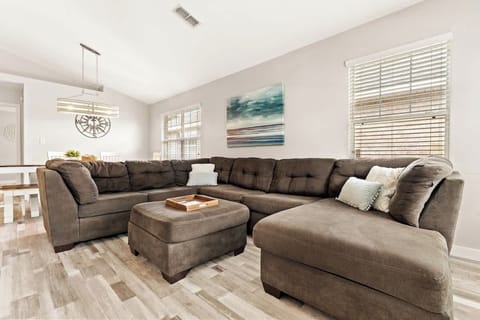 Sink into our ultra-cozy sectional and make yourself at home!