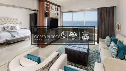 Stunning suite with ocean views and luxury amenities at Garza Blanca Cabo.