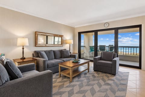 Living Room with Sliders to Your Private Oceanfront Balcony