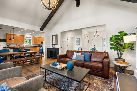 The great room provides plenty of space for the entire family to gather