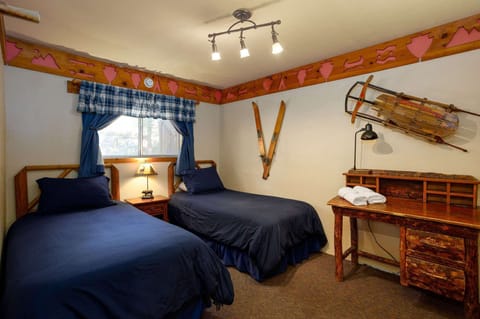 Downstairs bedroom with twin beds