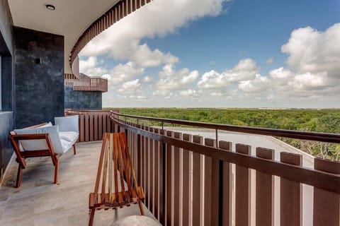Private balcony with outdoor seating