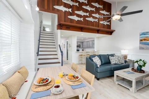 Expansive windows invite create a tranquil space.