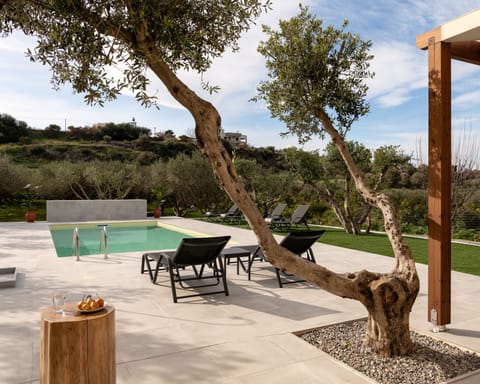 Sophisticated pool surroundings offering a sense of tranquility.