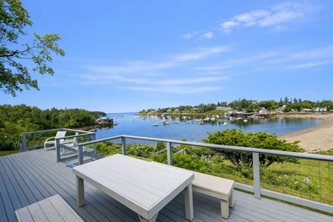 The view of Mackerel Cove from Elroy's deck.